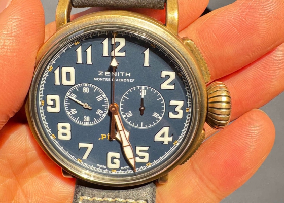 中毒的青铜大飞有点绿  真力时 飞行员 TYPE 20计时码表