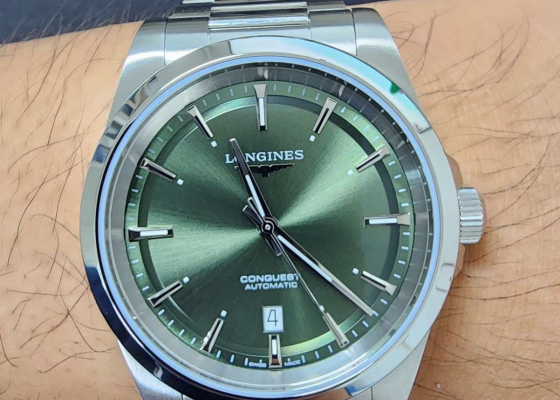 绿色太阳纹盘太美了  浪琴运动康卡斯