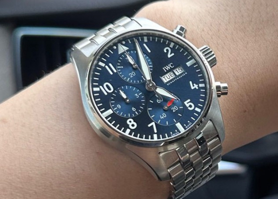 最终选择了蓝盘  万国表飞行员计时