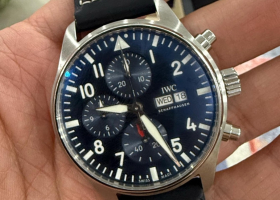 我人生第一块万国表  选择飞行员计时蓝盘